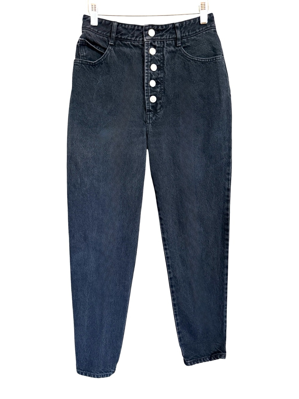 Vintage Bongo Gene Montesano Black Acid Wash Button Fly Jeans Size 9 USA